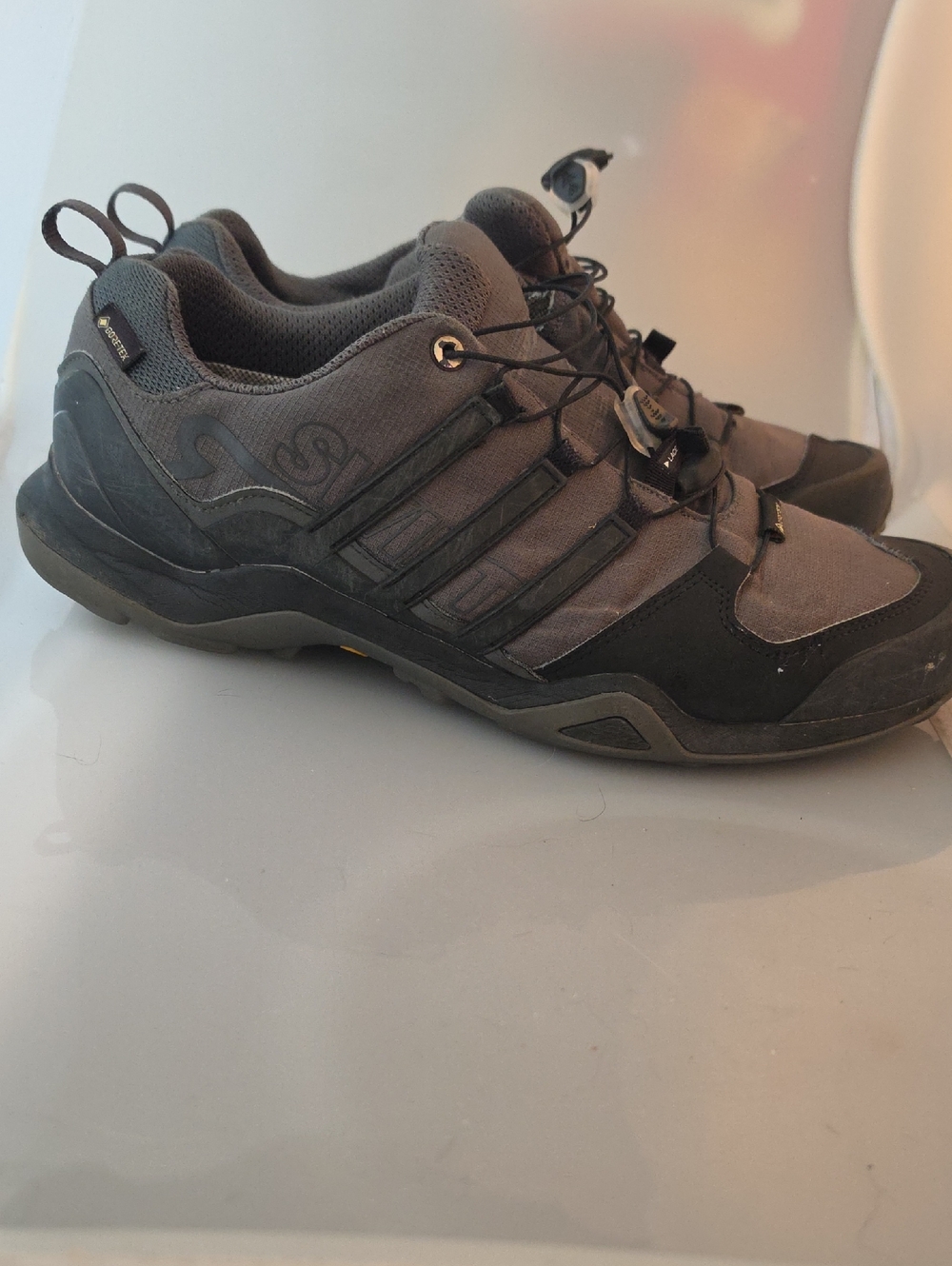 adidas Terrex Swift Gore Tex Men's Black and Gray Low-Top Athletic Trail Shoes